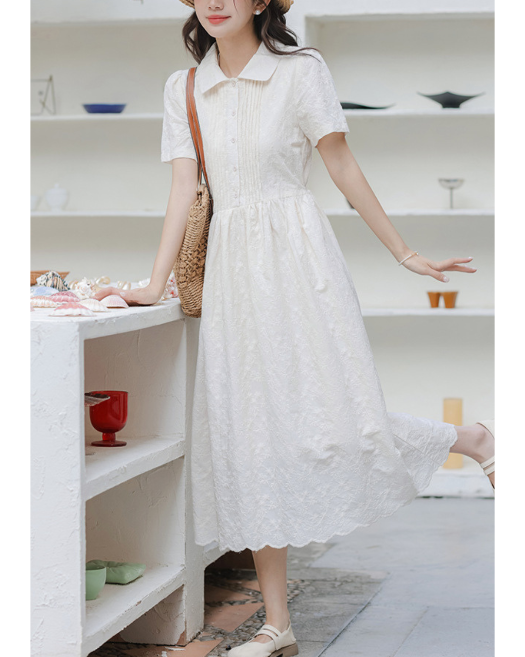 Elora Bloom Texture Shirt Dress
