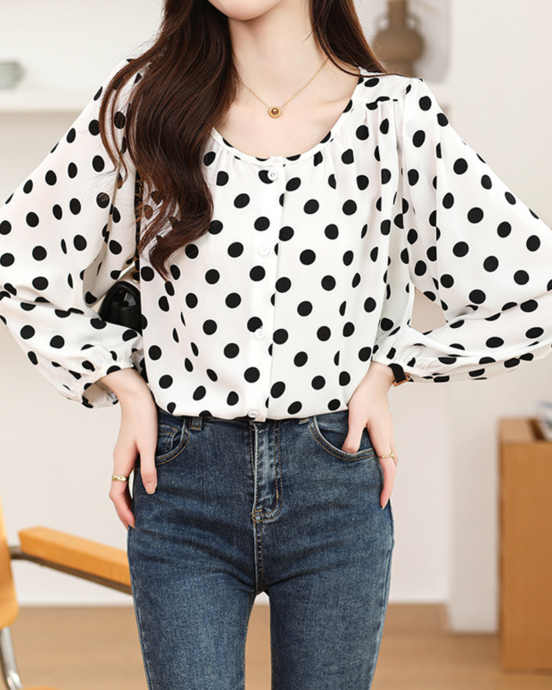 Lina Poise Dot Blouse