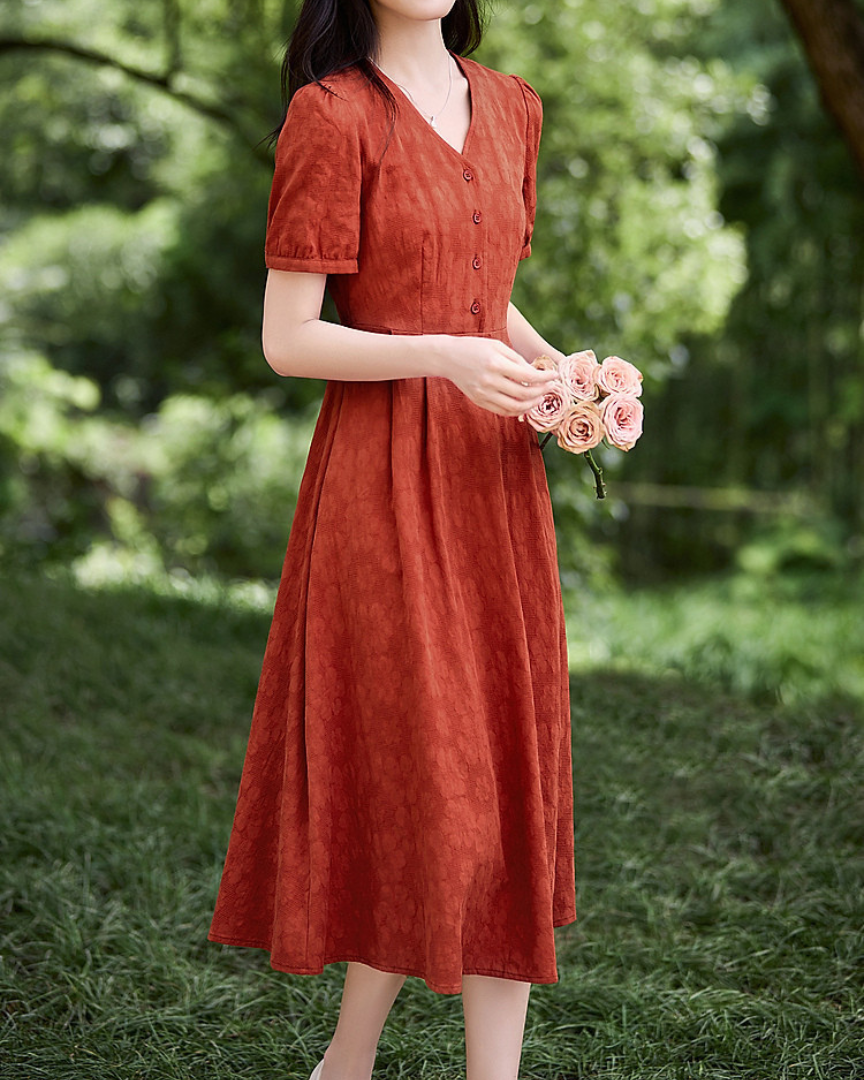Mira Clay Bloom Cotton Dress
