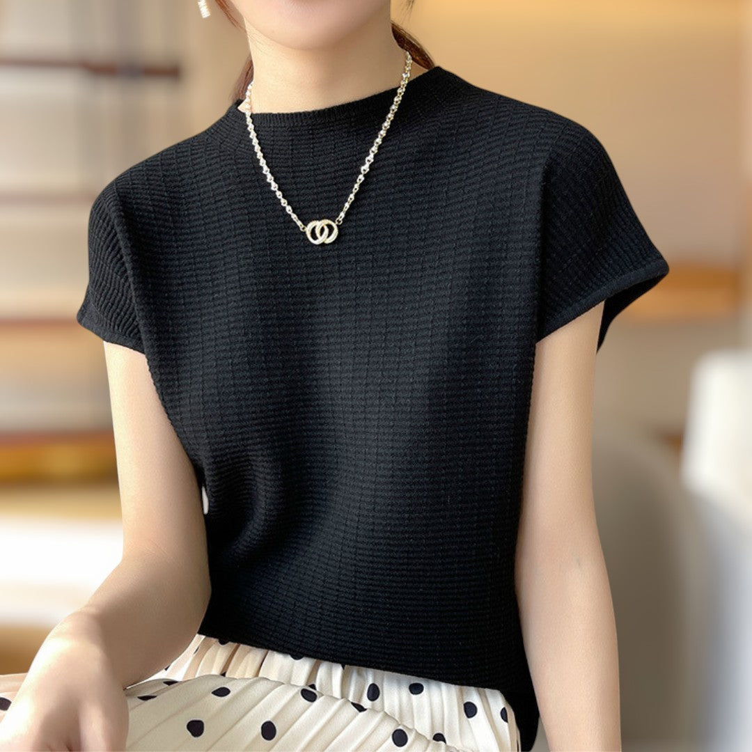 Lena Calm Ribbed Knit Tee