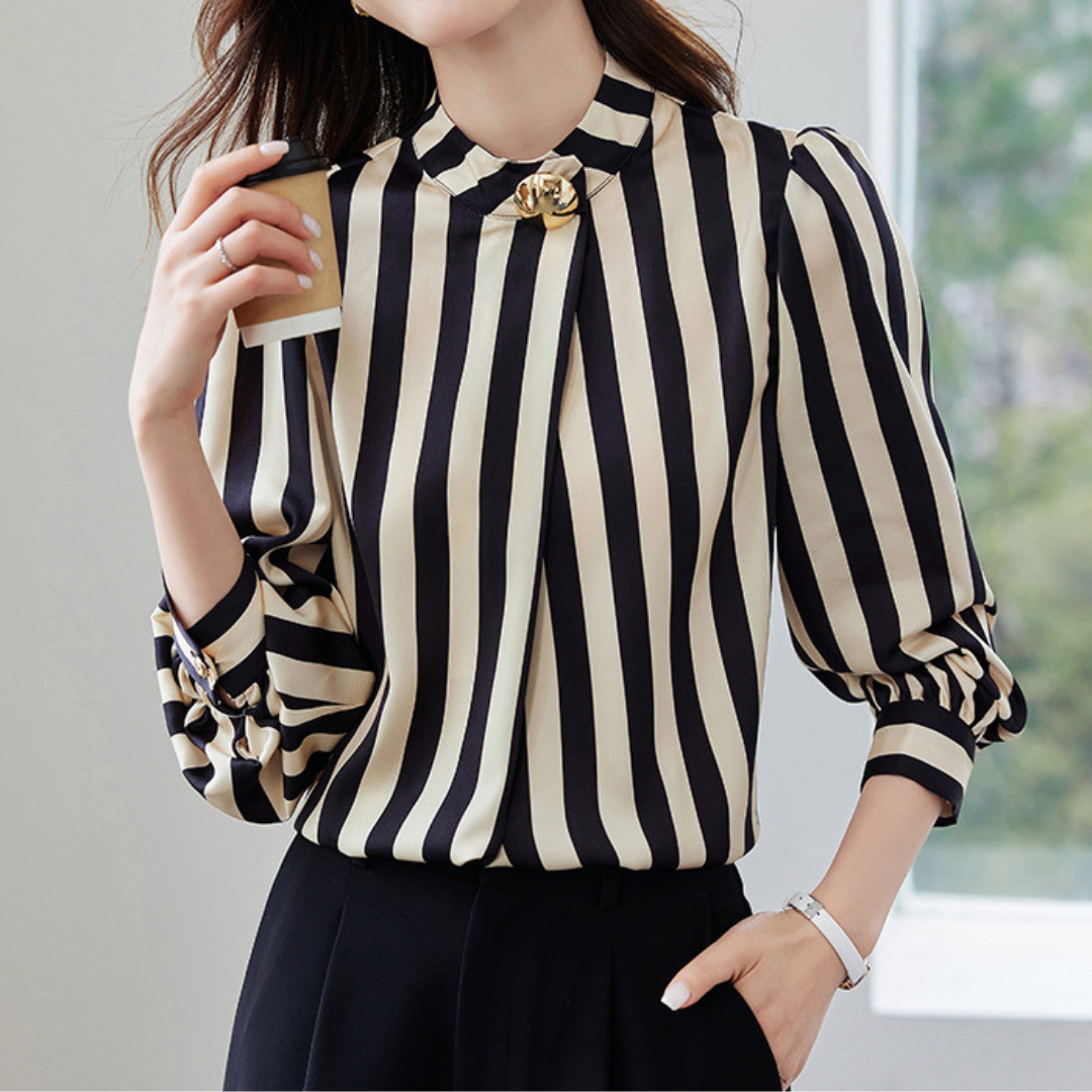 Clare Stripe Accent Blouse