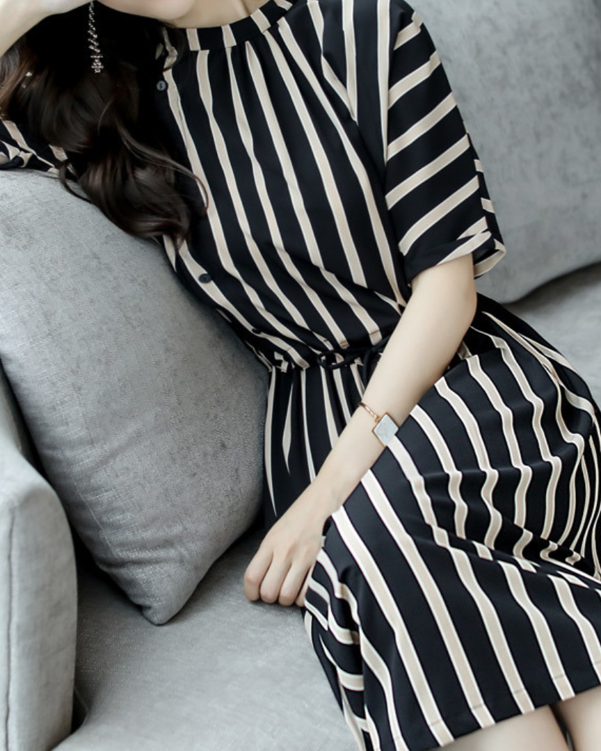 Eden Stripe Flow Midi Dress