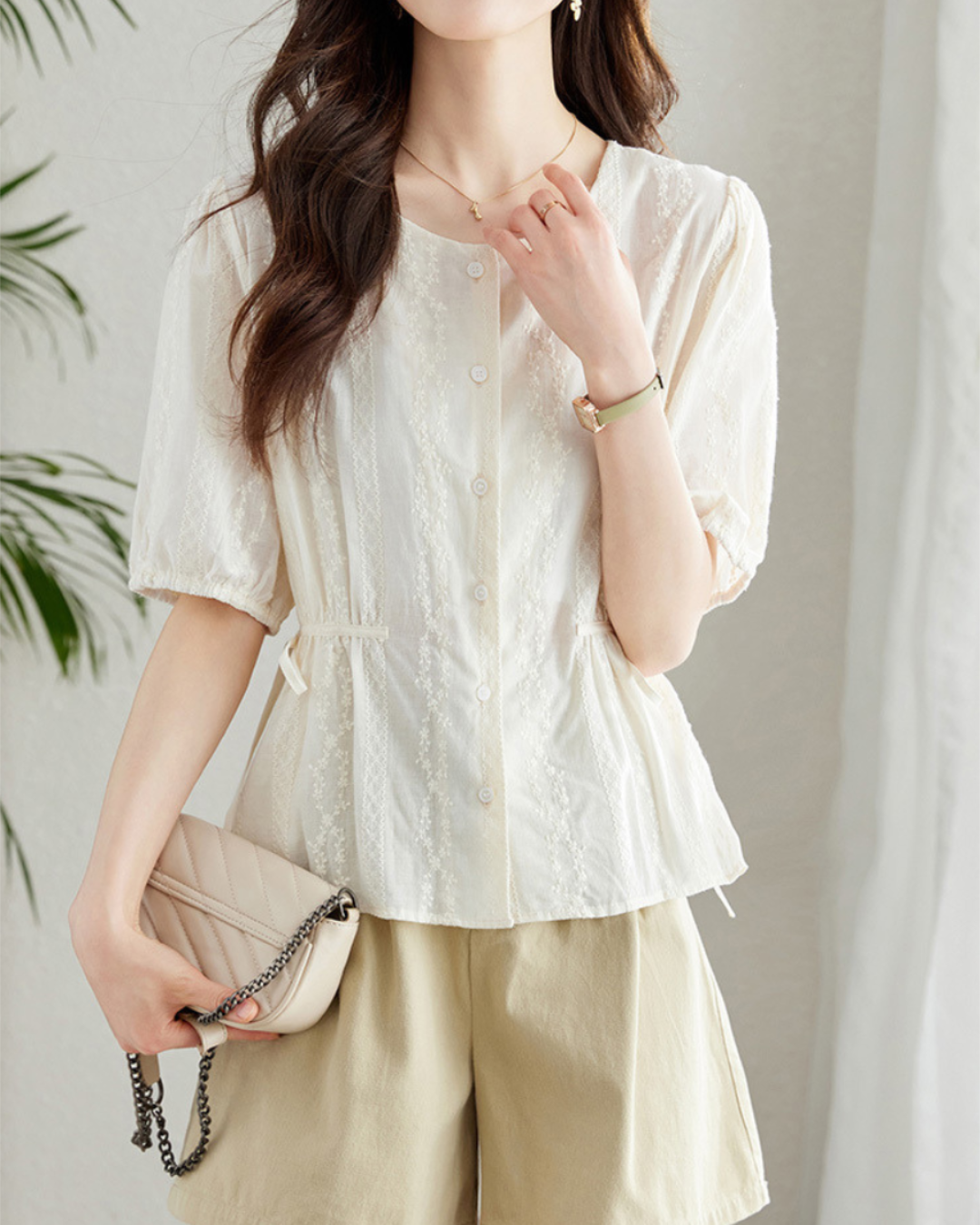 Clara Lace Waist Blouse