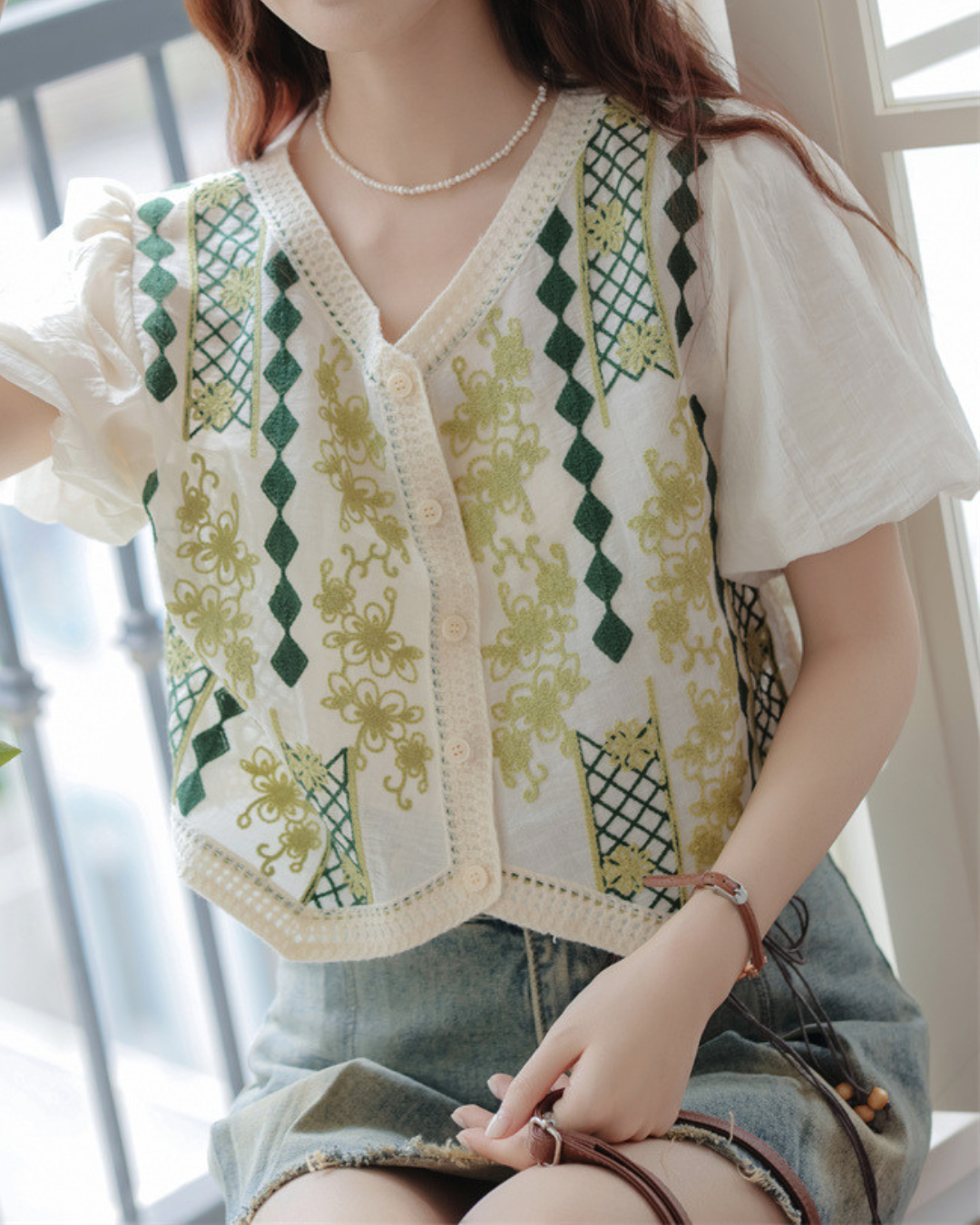 Aster Garden Embroidered Blouse