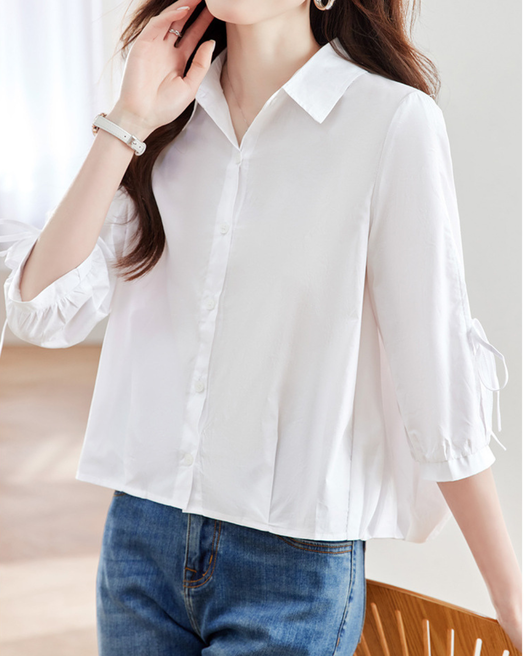Lily Soft Tie Sleeve Blouse