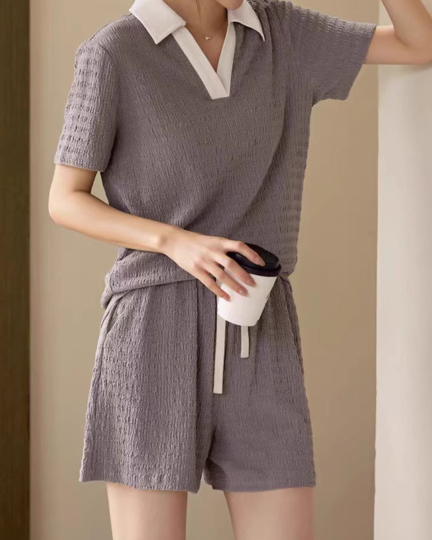 Mira Soft Texture Polo Set