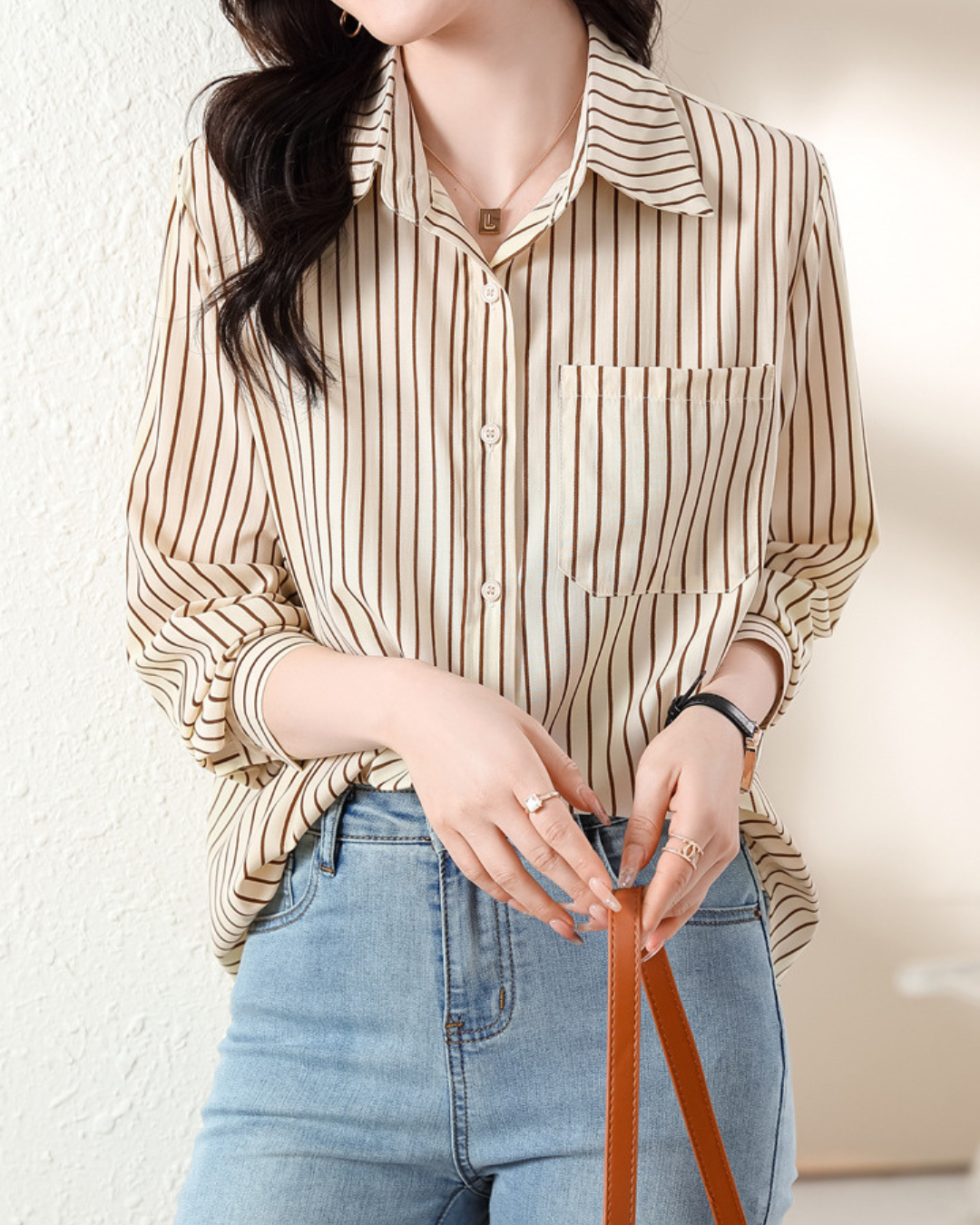 Mira Ease Stripe Pocket Shirt