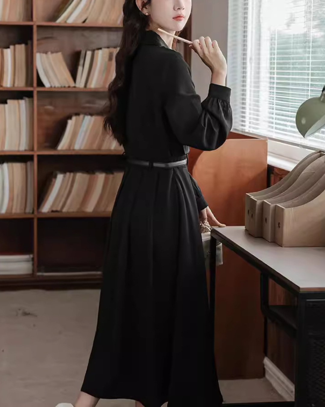 Adele Charm Pleat Midi Dress