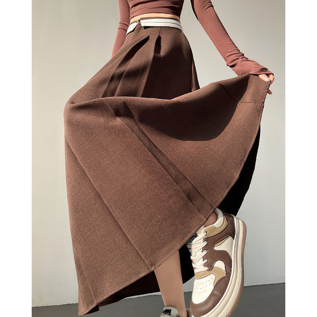 Faye Contrast Waist Flare Skirt