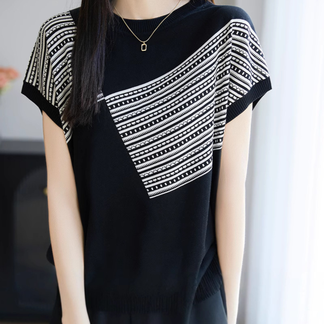 Amelie Soft Geo Stripe Knit Top