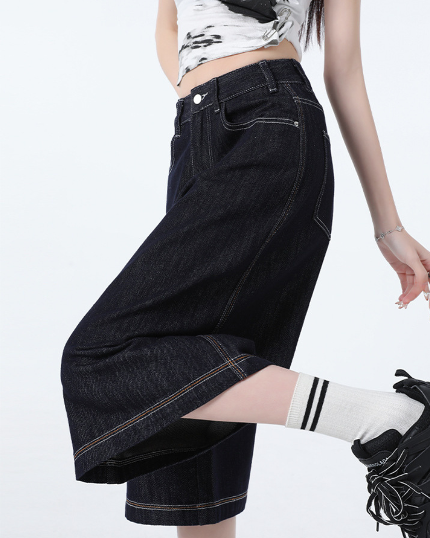 Isla Ease Wide Crop Denim