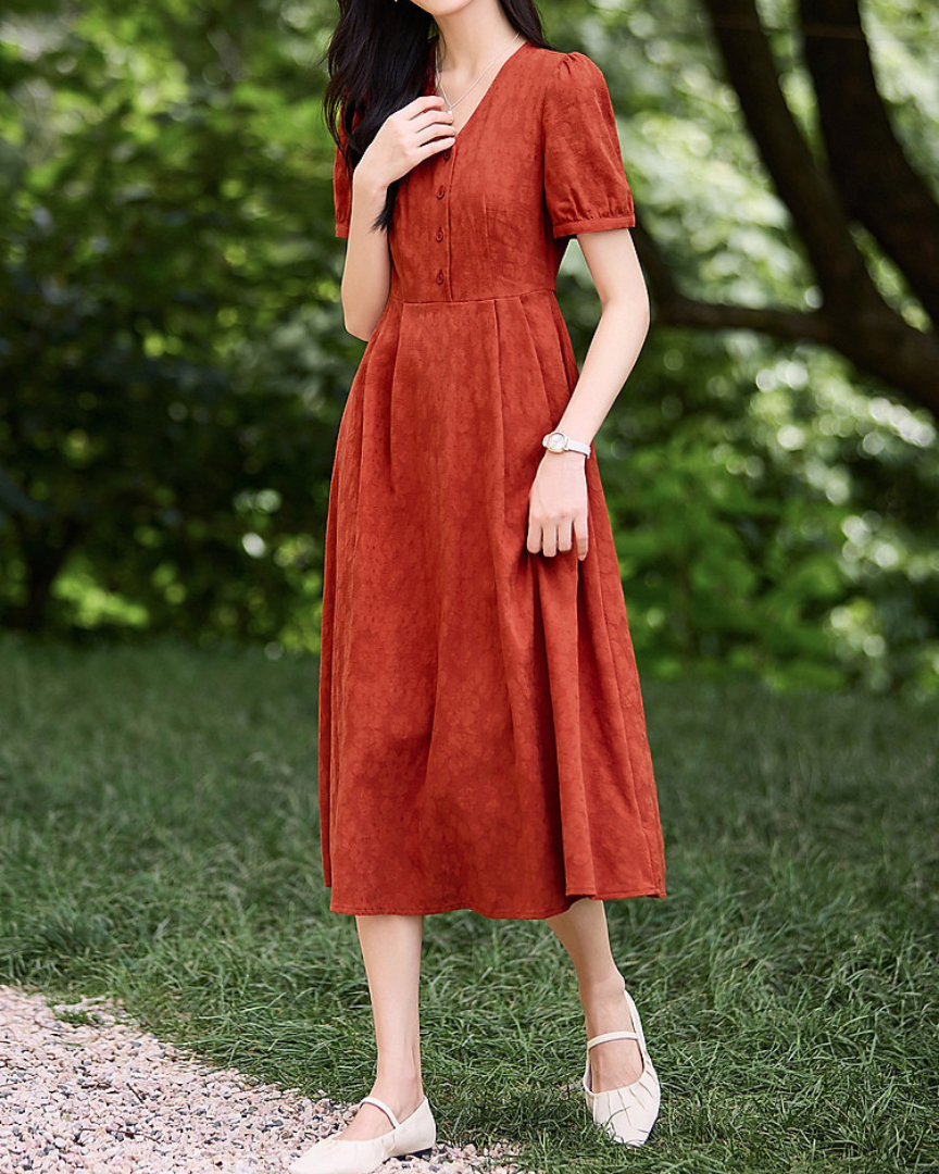 Mira Clay Bloom Cotton Dress