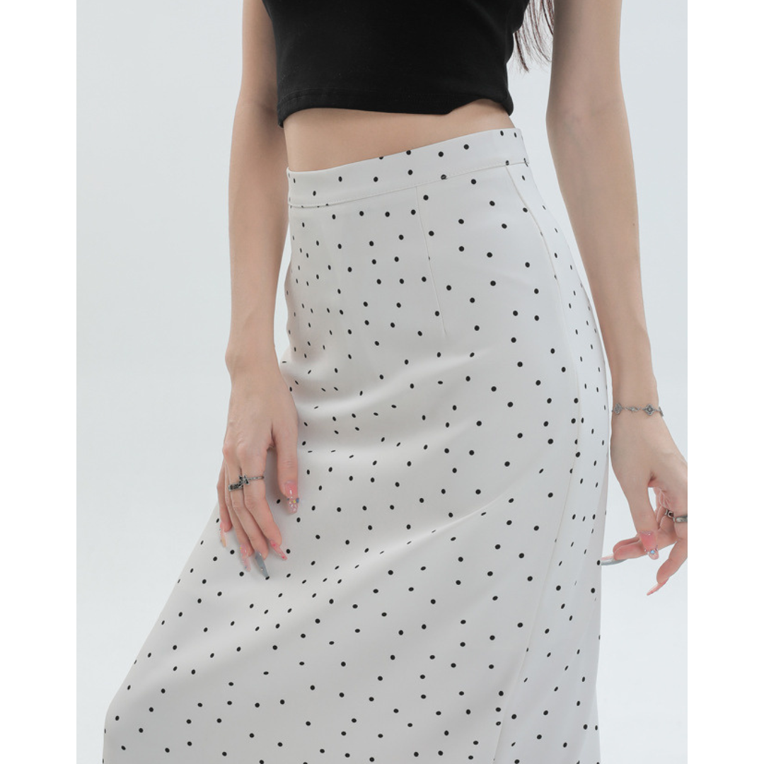 Eloise Dot Slit Midi Skirt