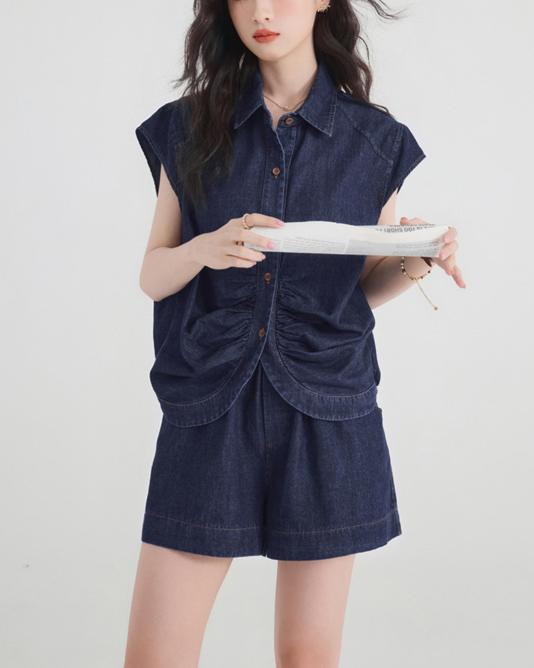 Aurea Ease Denim Short Set