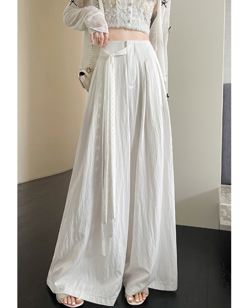 Mira Lace Tie Wide Trousers