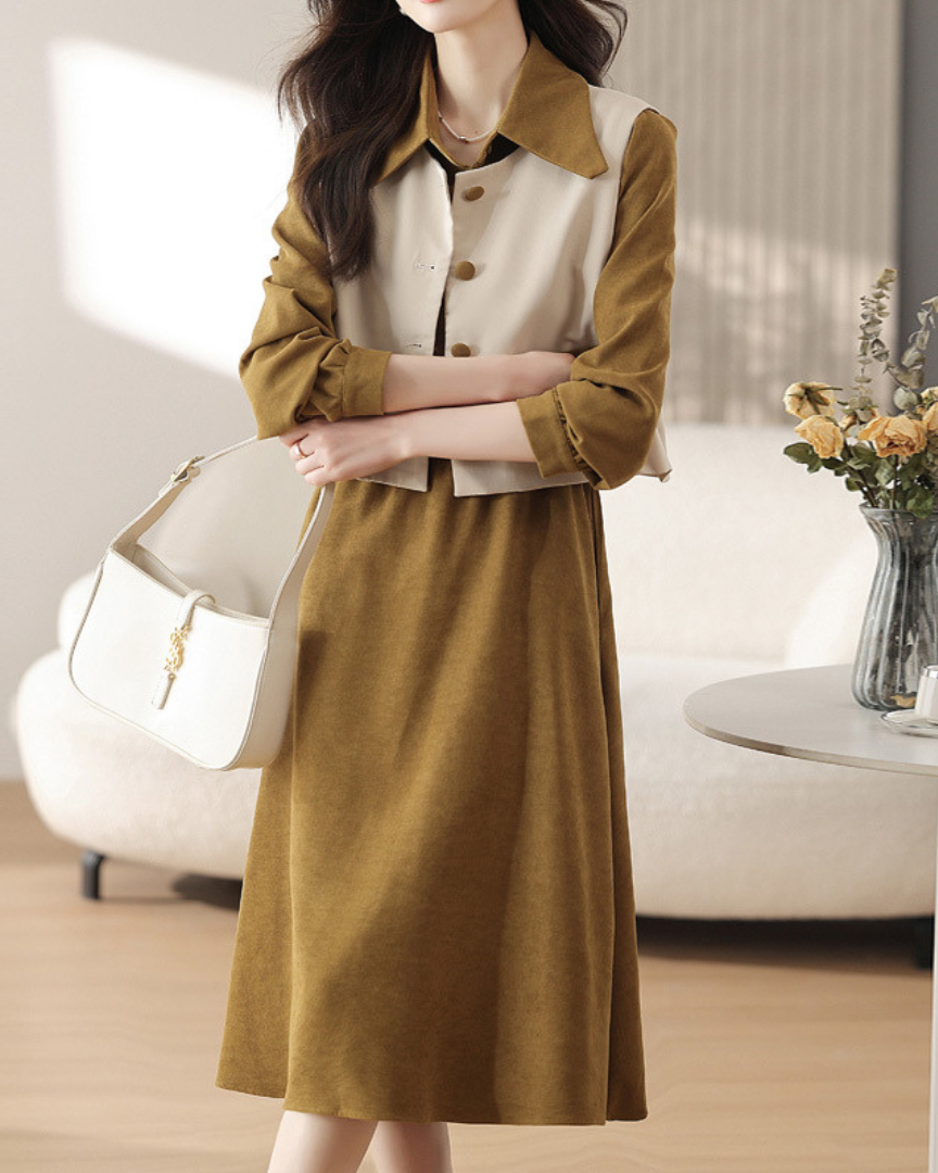 Ivette Layered Collar Set Dress