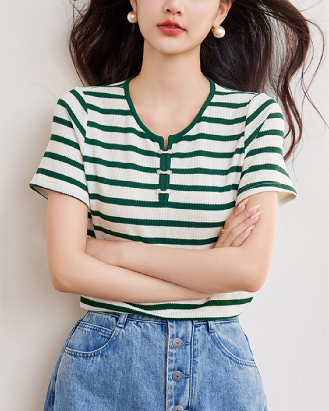 Meryl Stripe Loop T-Shirt