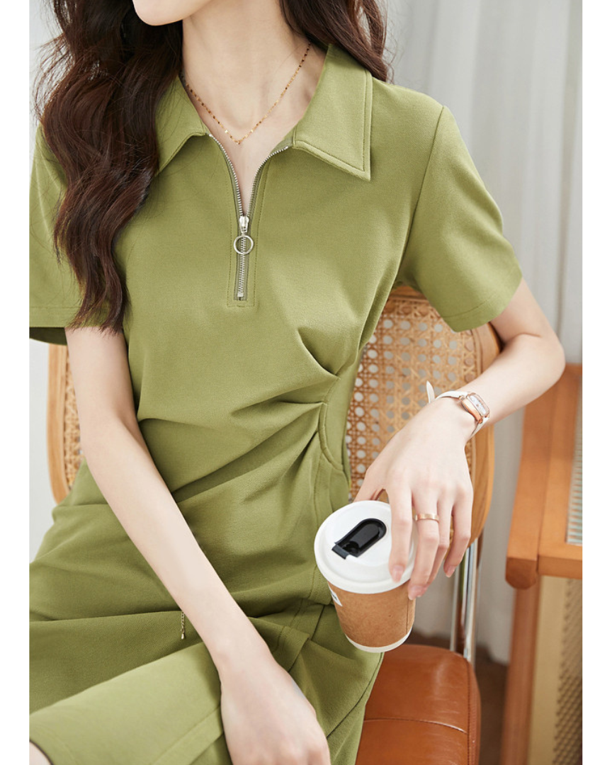 Romi Zip Curve Polo Dress
