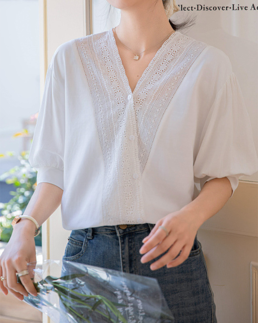 Amelia Lace Trim Shirt