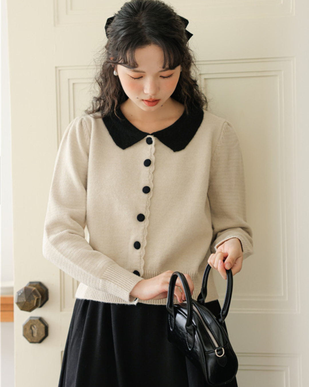 Elodie Soft Collar Knit Cardigan