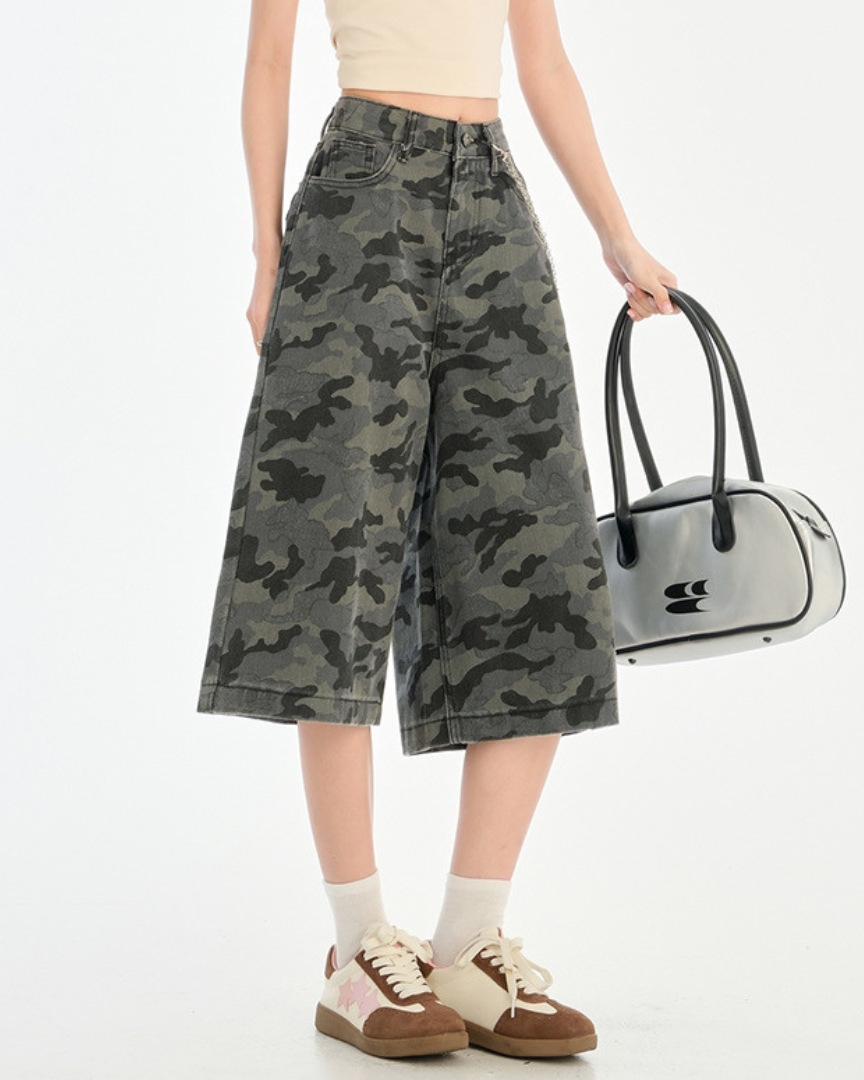 Lana Ease Camo Wide Crop Pants