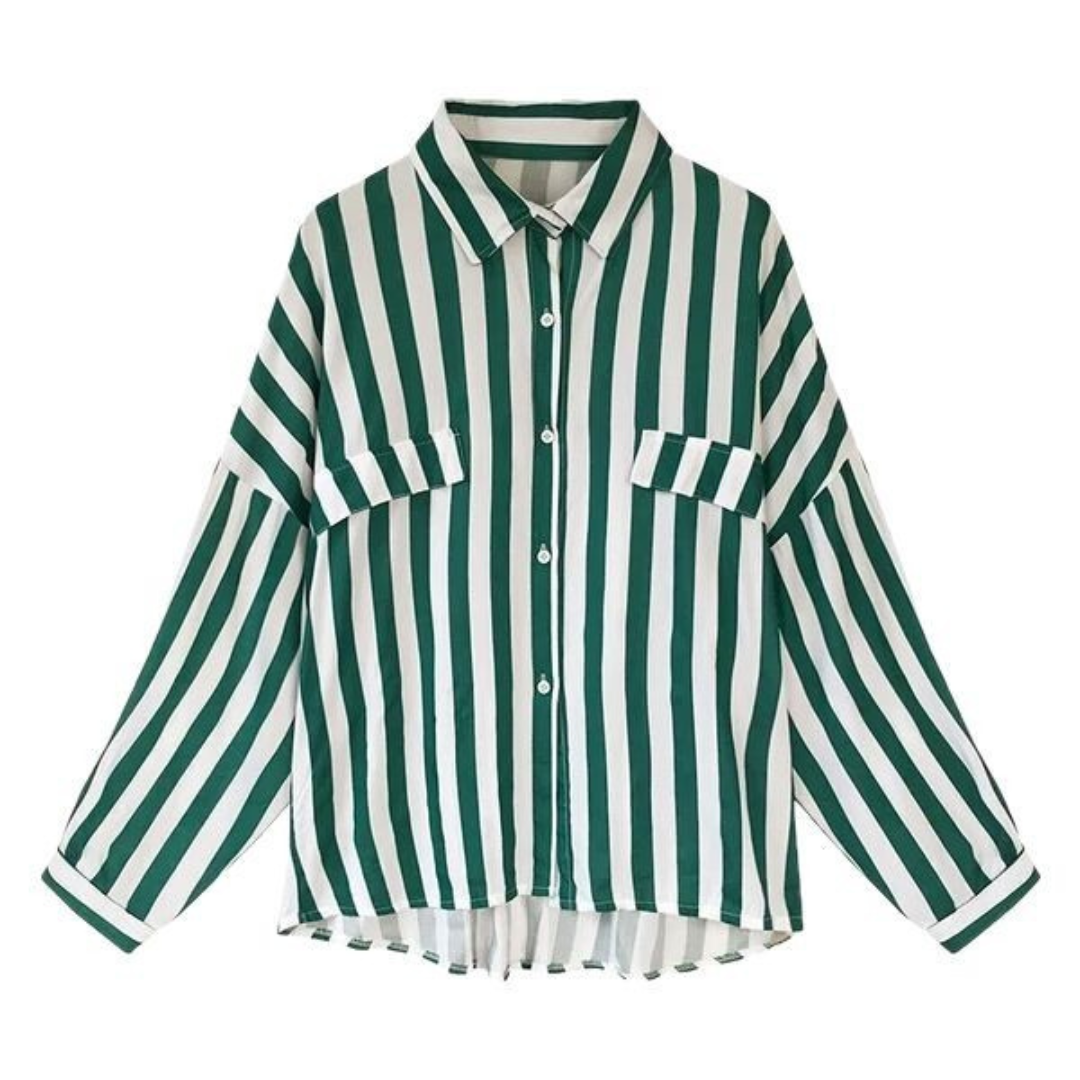 Linea Soft Striped V-Neck Blouse