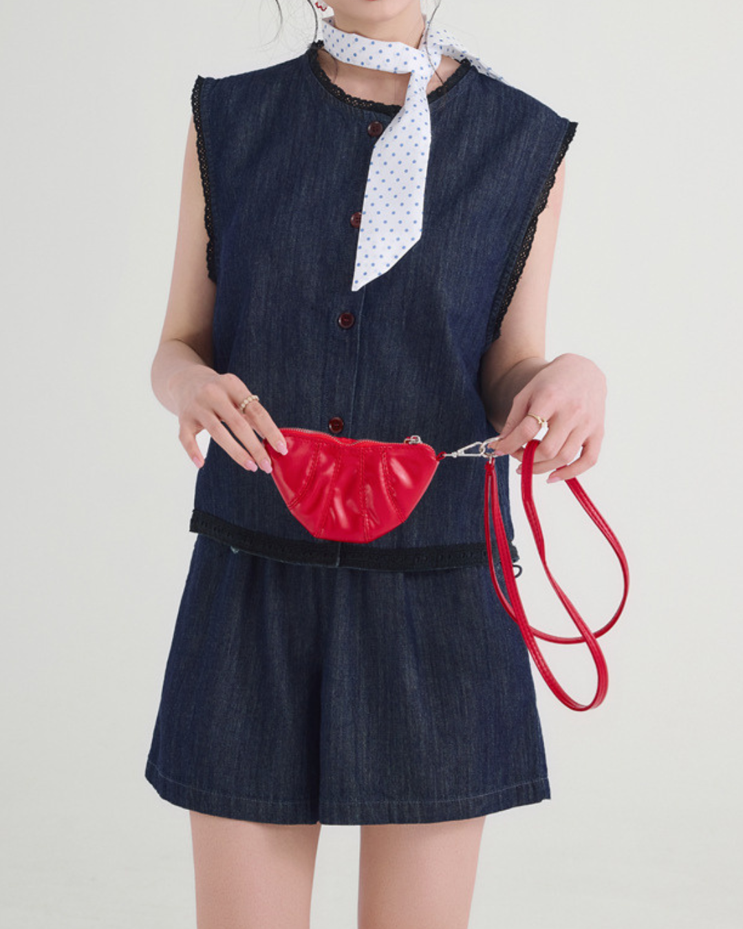 Rue Ease Gathered Denim Set
