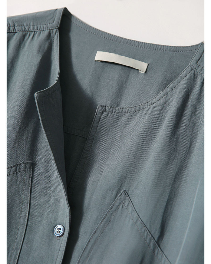 Sage Ease Button Utility Jumpsuit