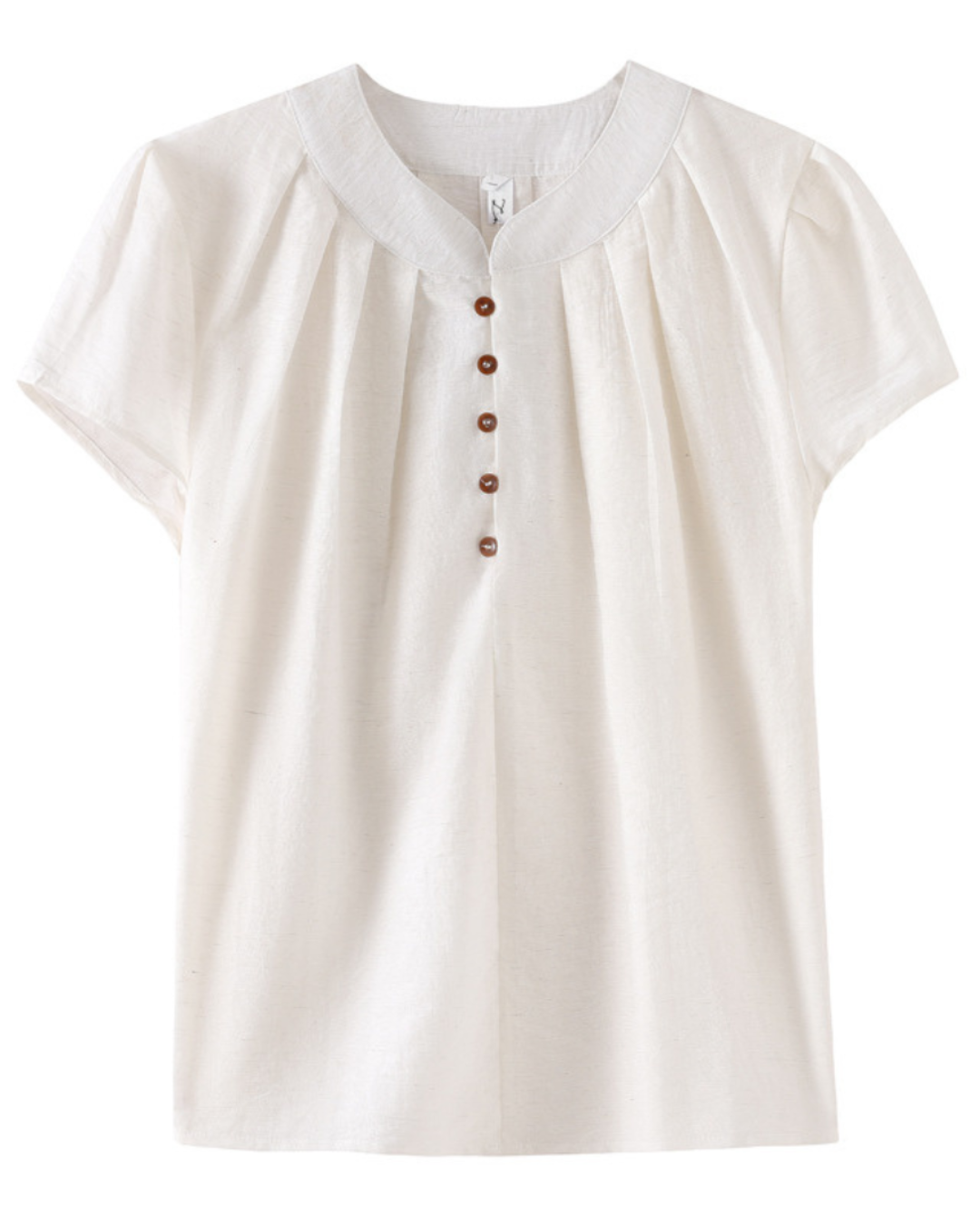 Evelyn Pleat Button Blouse