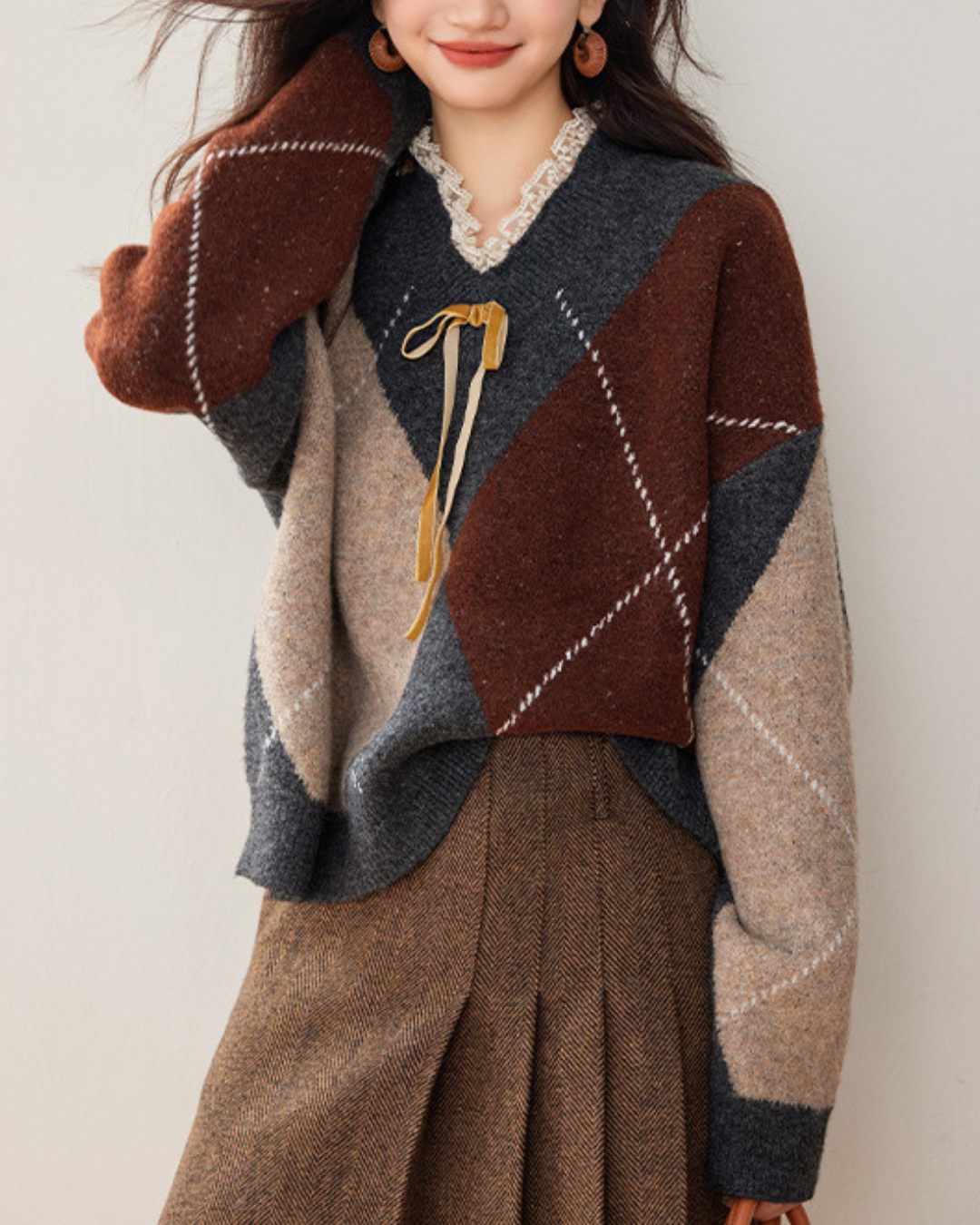 Autumn Soft Patchwork Sweater