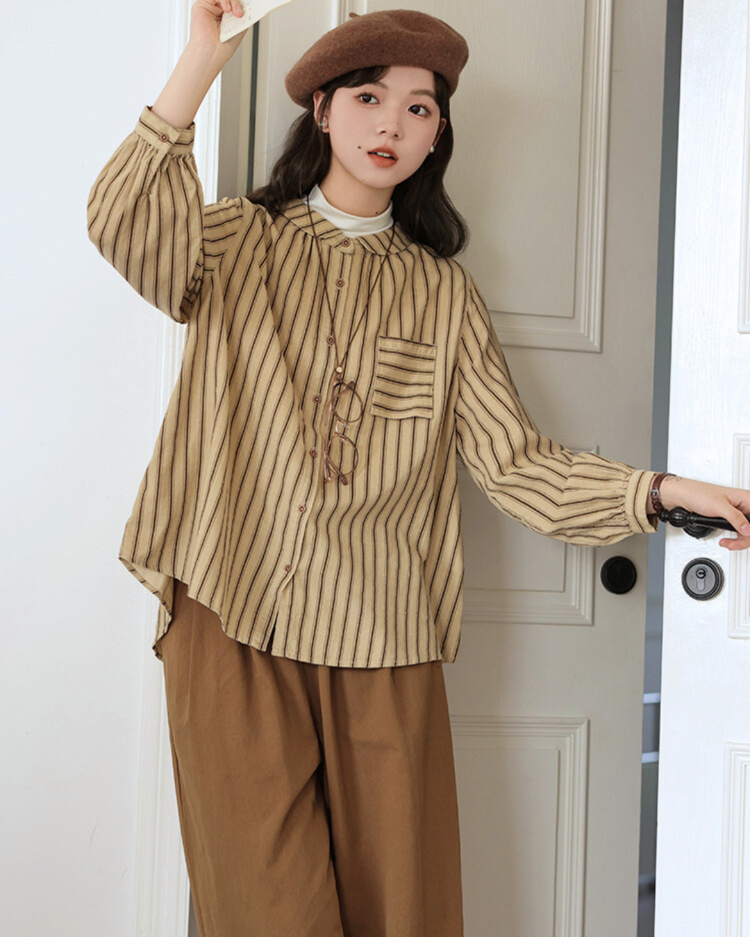 Elora Stripe Collar Blouse
