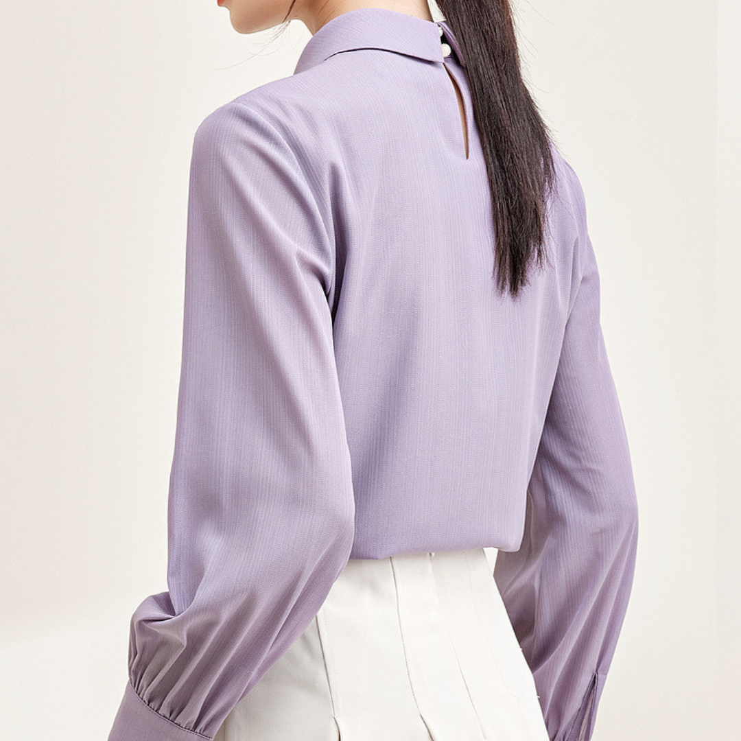 Lilac Bow Soft Blouse