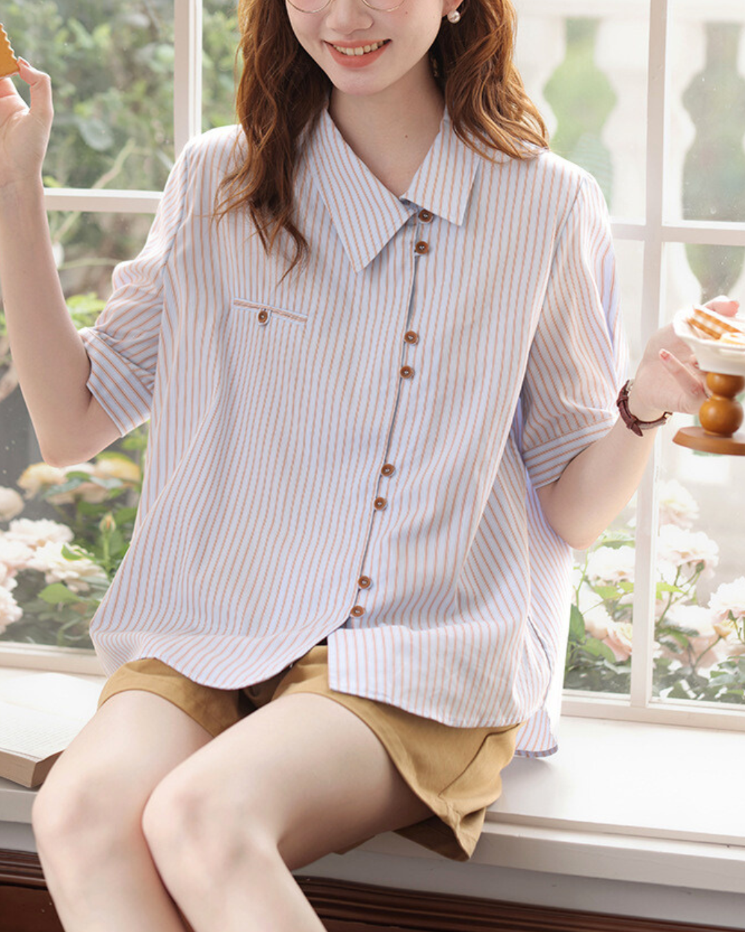 Mira Stripe Pocket Cotton Shirt