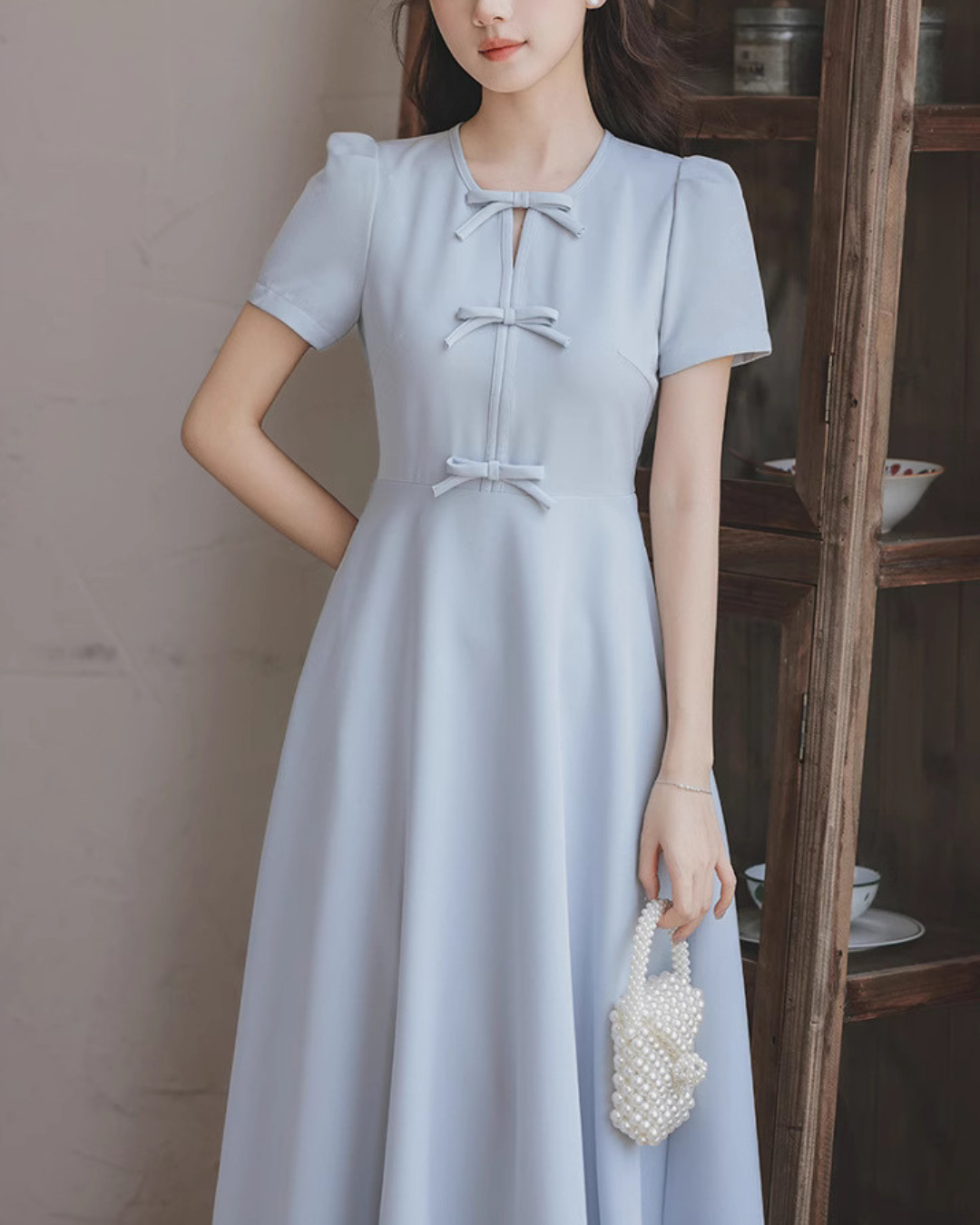 Lilou Soft Ribbon Midi Dress