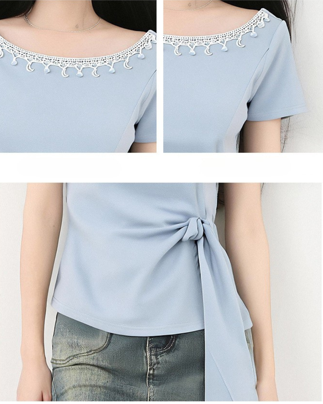Emilie Lace Tie Side T-Shirt