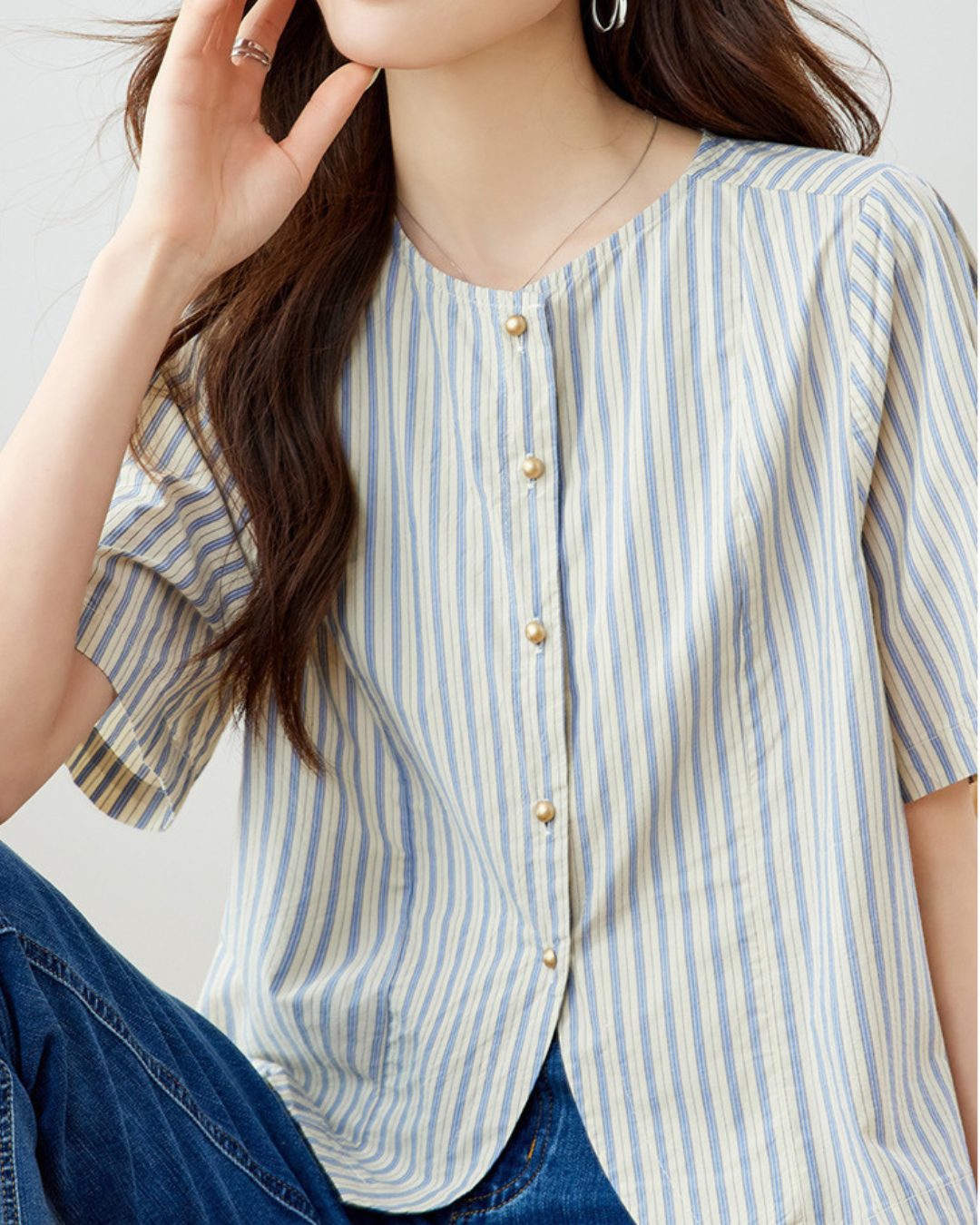 Mila Drift Stripe Button Shirt