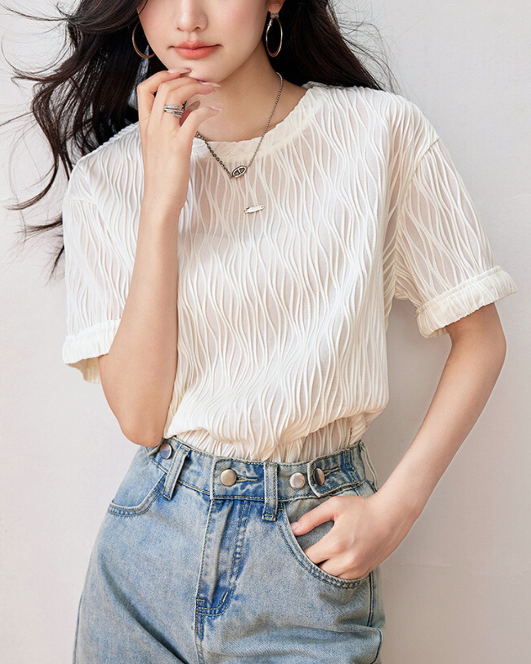 Noelle Wave Texture T-Shirt