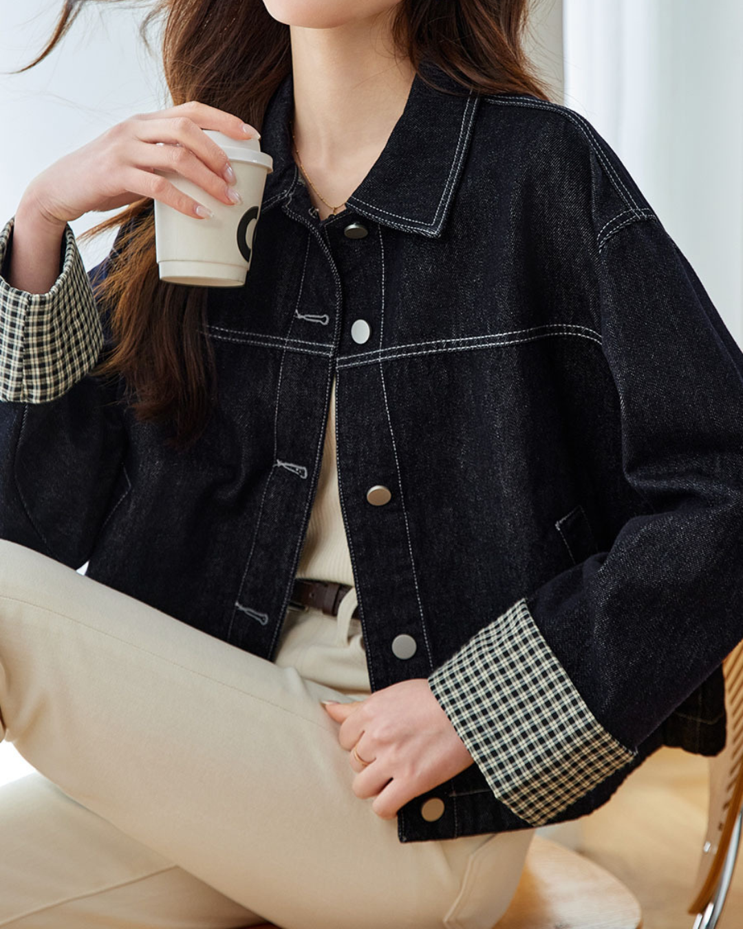Indigo Check Cuff Jacket