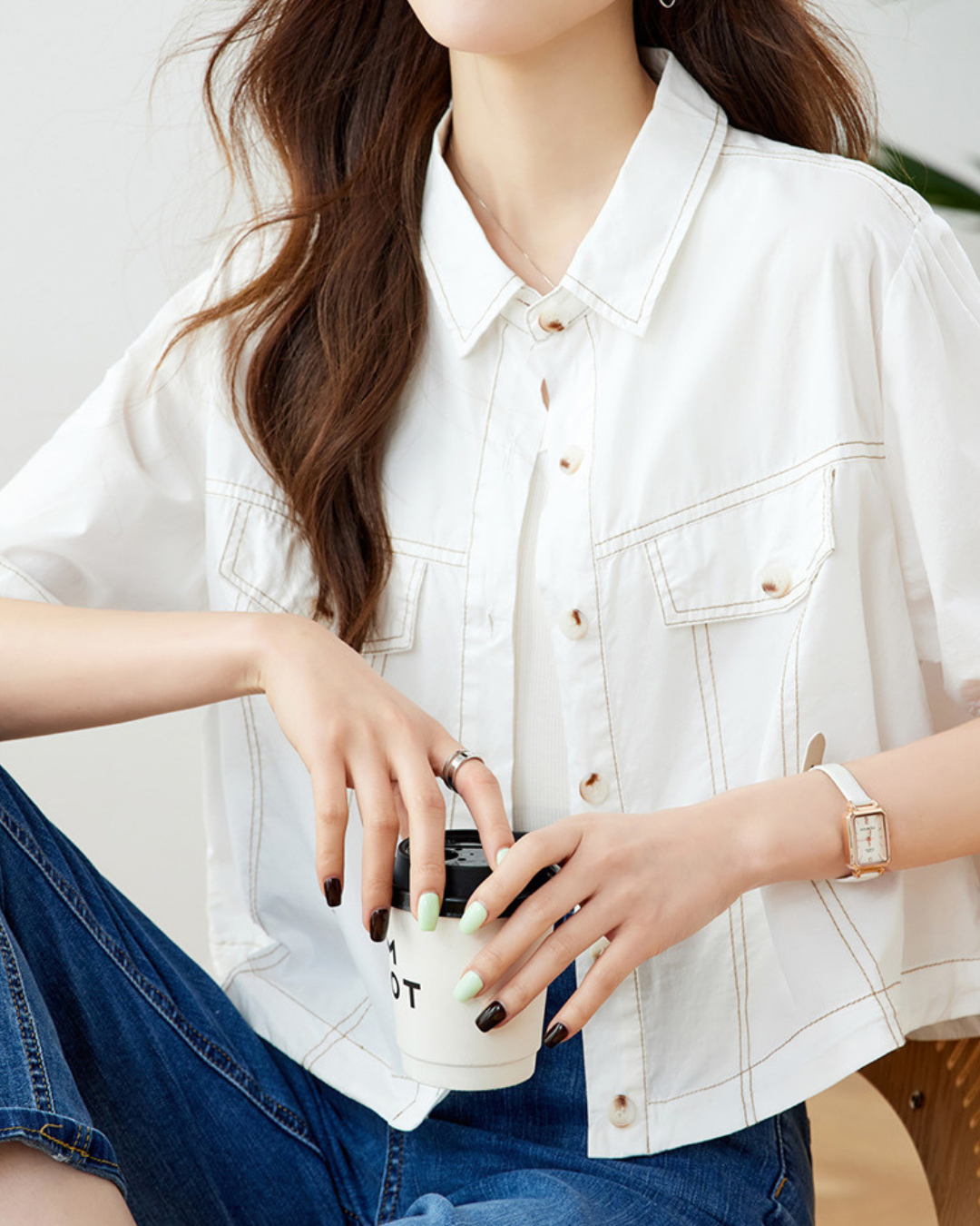 Vera Clean Utility Crop Shirt
