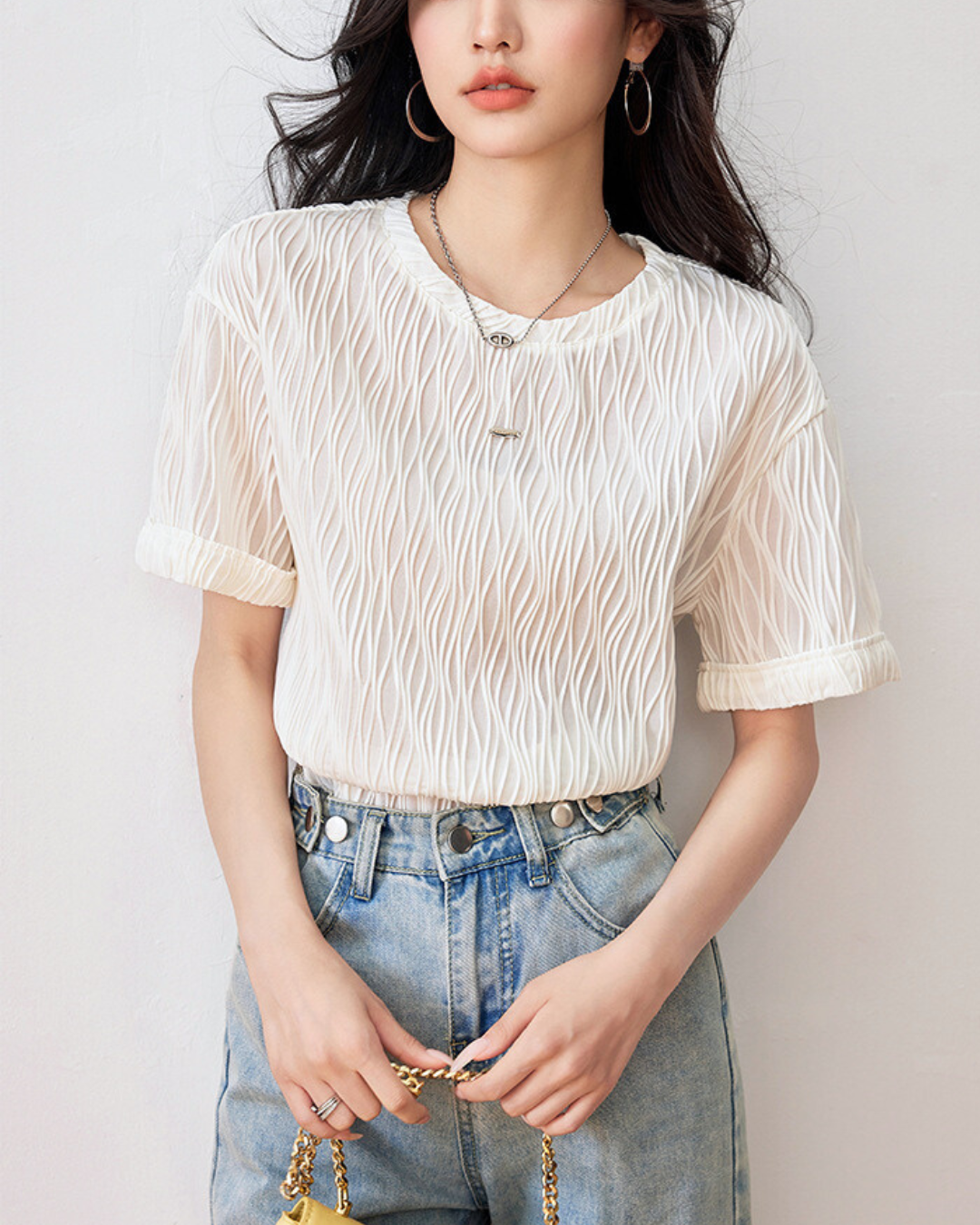 Noelle Wave Texture T-Shirt