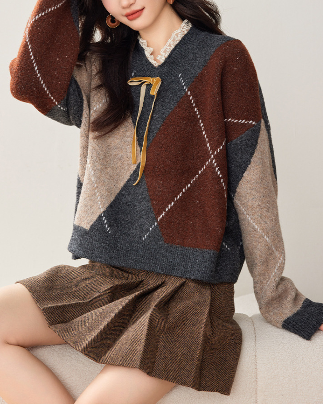 Autumn Soft Patchwork Sweater