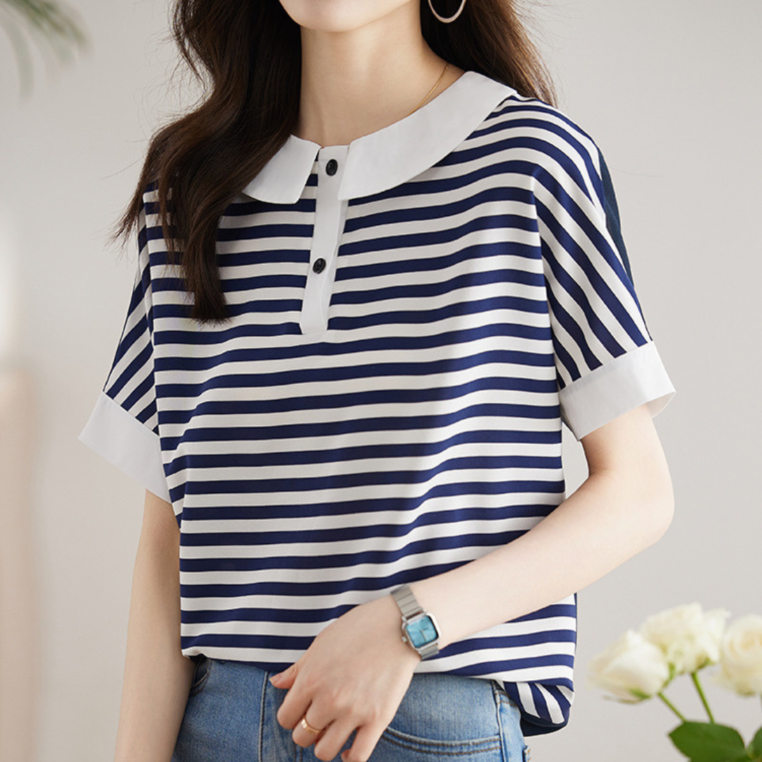 Marine Ease Stripe Collar Shirt