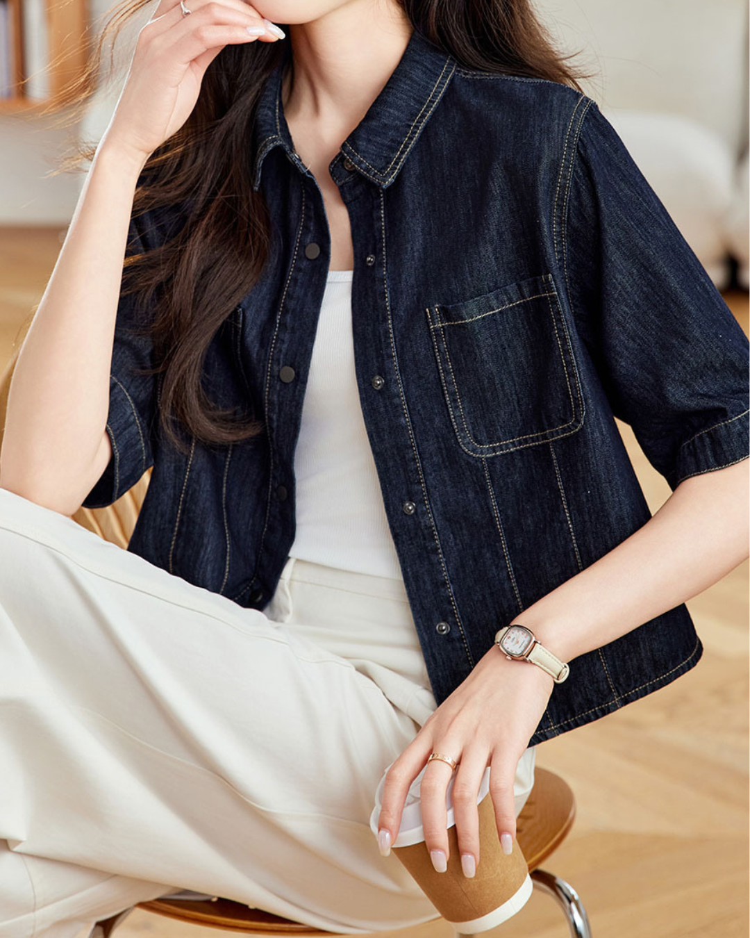 Nora Ease Denim Shirt