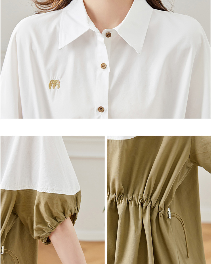 Olive Panel Soft Cinch Dress