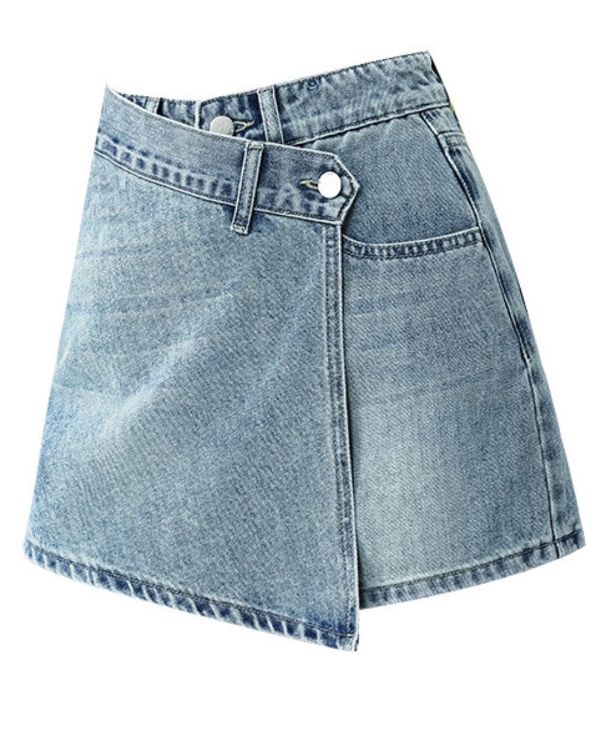 Lina Wrap Detail Denim Skort