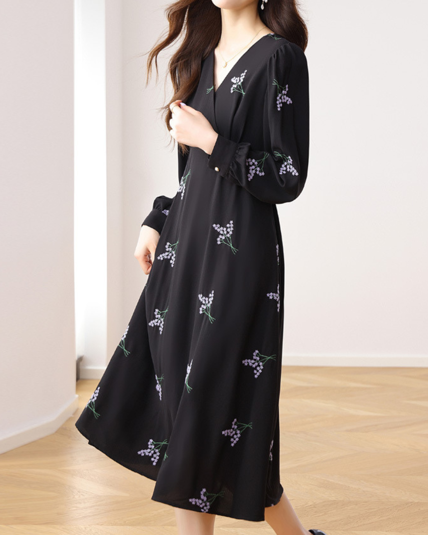 Liliane Bloom Draped Midi Dress
