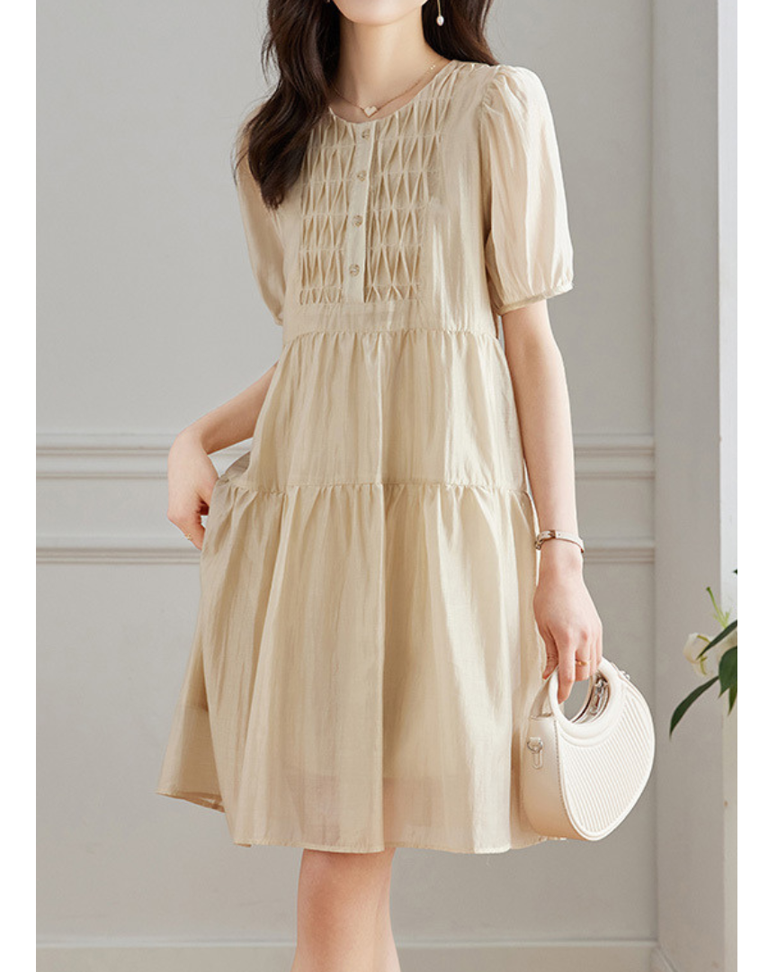 Flora Tier Smock Midi Dress