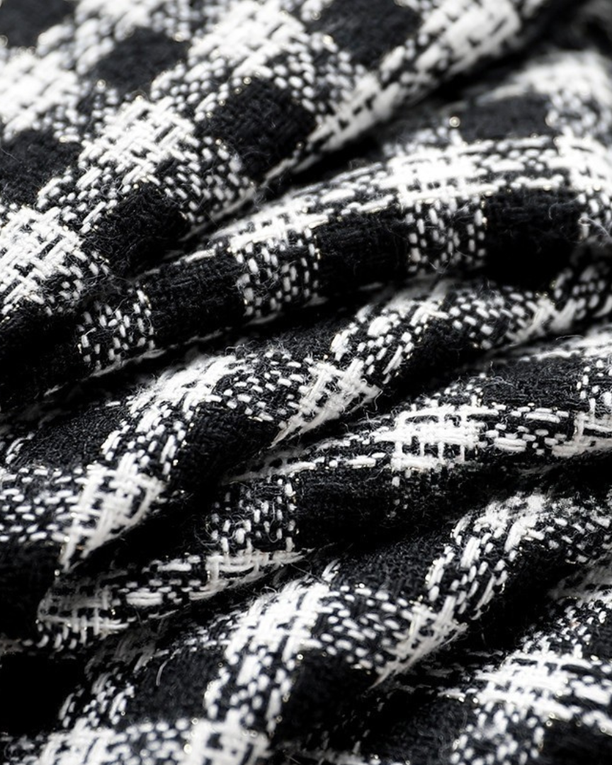 Noir Ease Check Knit Dress