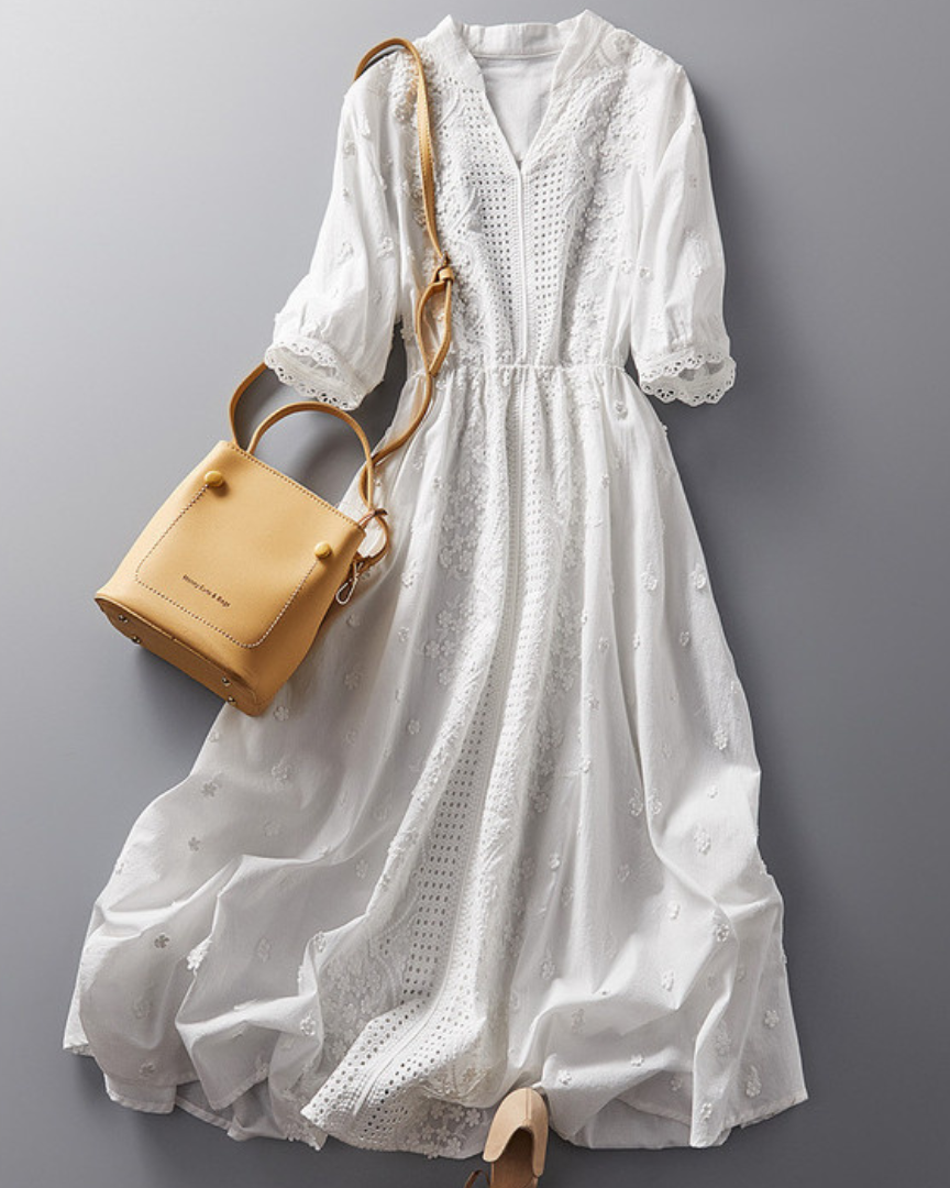Opaline Bloom Embroidered Dress