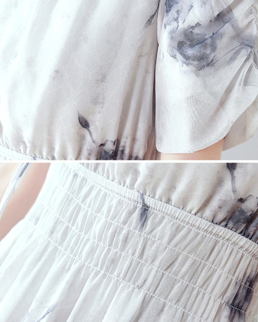 Iris Mist Ink Flare Dress